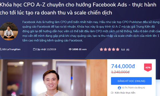 Khóa Học CPO A-Z Chuyên Cho Hướng Facebook Ads - Thực Hành Cho Tới Lúc Tạo Ra Doanh Thu Và Scale Chiến Dịch